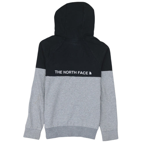 The North Face Boys Grey & Black Pullover Hoodie L Logo Sweatshirt