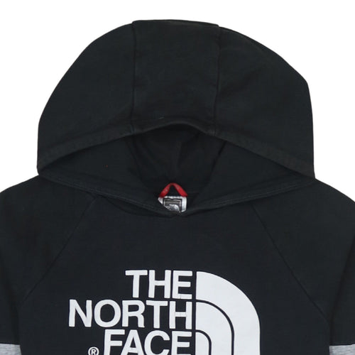 The North Face Boys Grey & Black Pullover Hoodie L Logo Sweatshirt