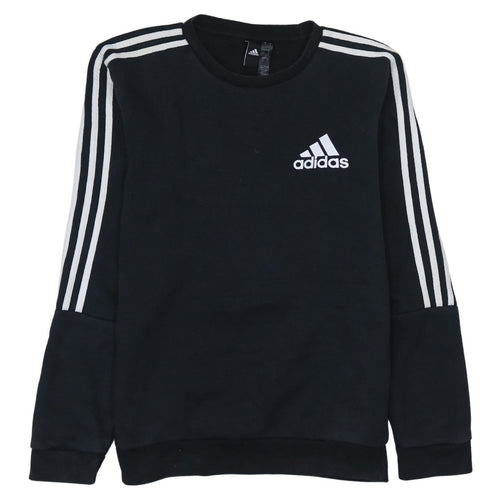 Adidas Men's Black Small Crew Neck Pullover Sweatshirt