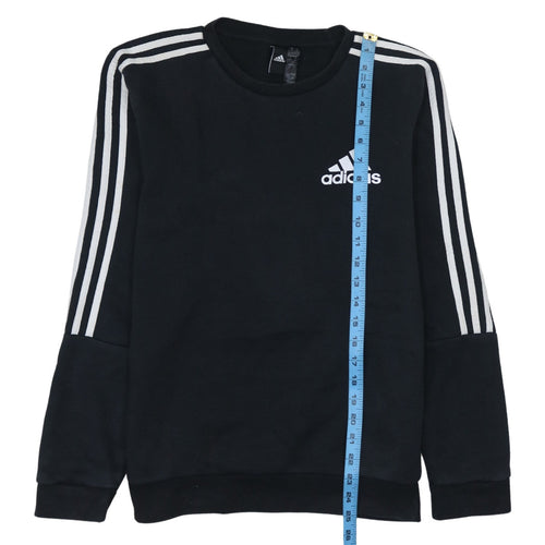 Adidas Men's Black Small Crew Neck Pullover Sweatshirt