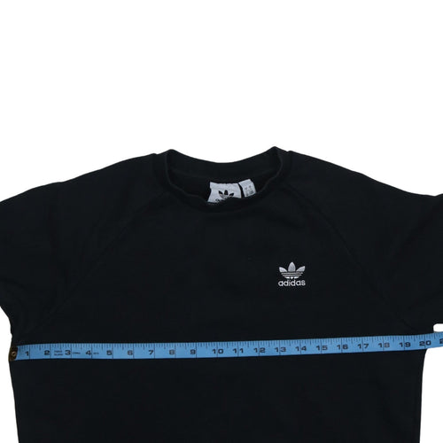 Adidas Men's Black Crew Neck Fleece Sweatshirt Size S