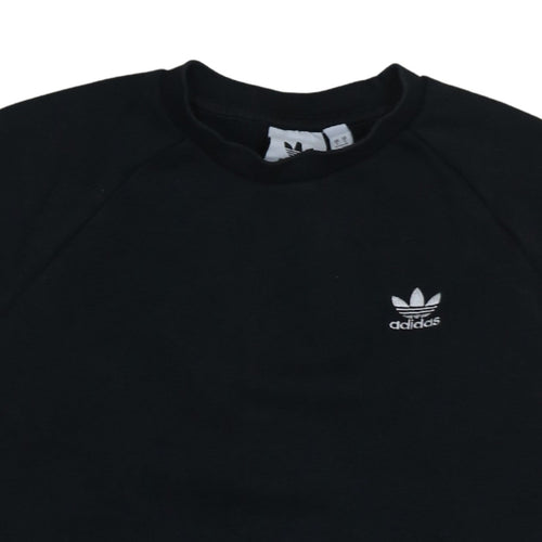 Adidas Men's Black Crew Neck Fleece Sweatshirt Size S