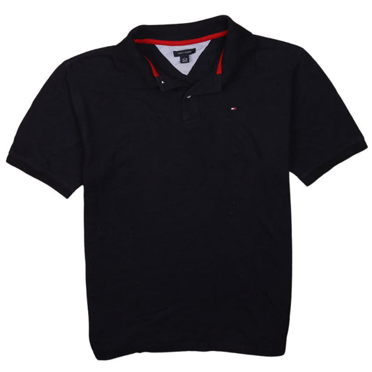 Tommy Hilfiger Men's Black Cotton Polo Shirt L Classic Fit