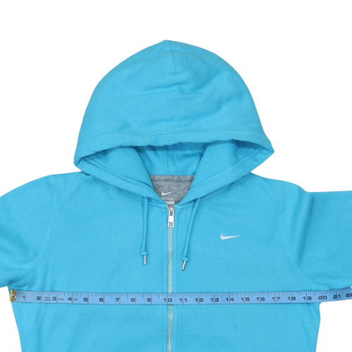 Nike Men Blue Full Zip Hoodie Size M Fleece Cotton Blend
