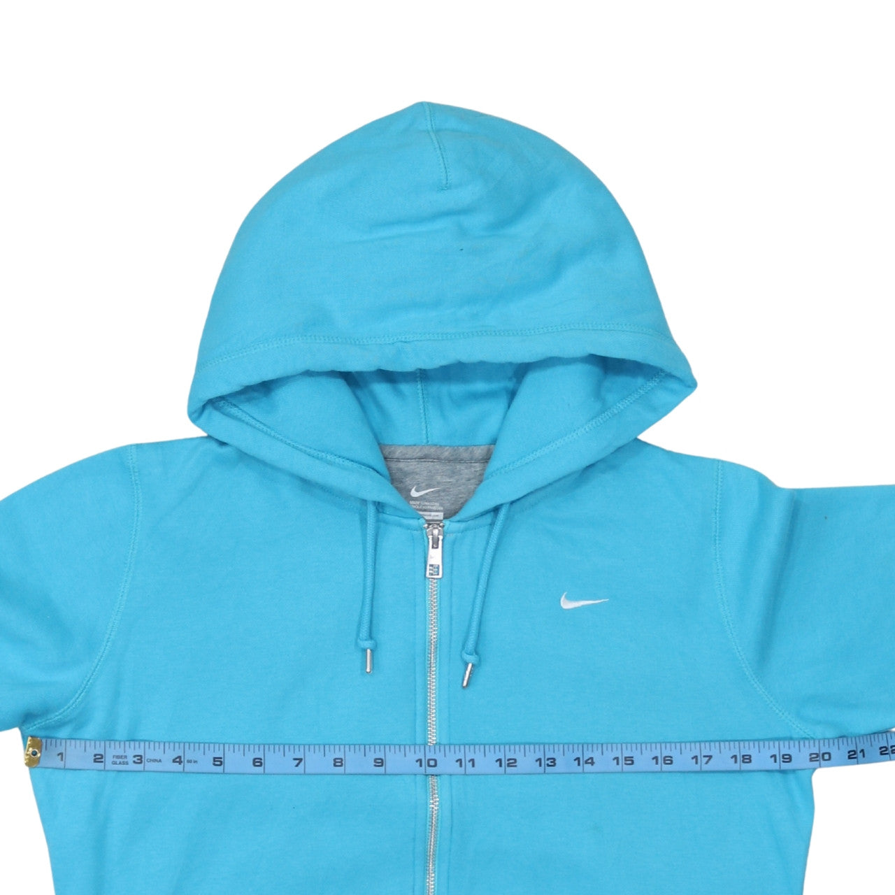 Nike Men Blue Full Zip Hoodie Size M Fleece Cotton Blend