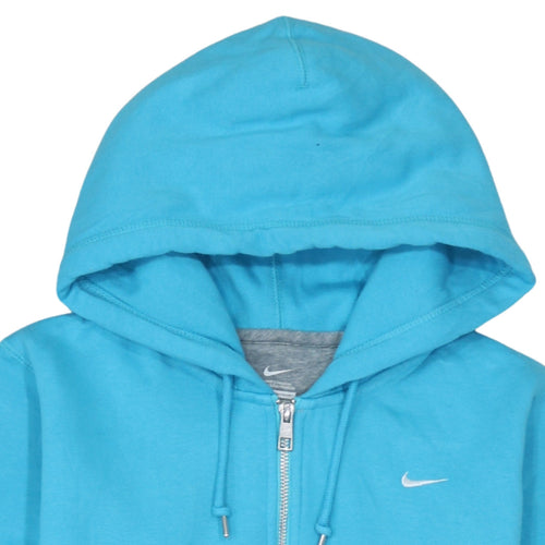 Nike Men Blue Full Zip Hoodie Size M Fleece Cotton Blend