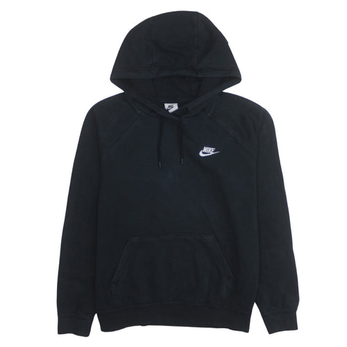 Nike Women Black Medium Pullover Hoodie Cotton Blend Casual Sweatshirt