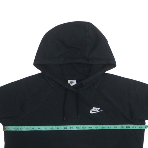 Nike Women Black Medium Pullover Hoodie Cotton Blend Casual Sweatshirt