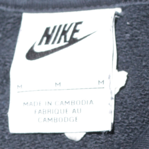 Nike Women Black Medium Pullover Hoodie Cotton Blend Casual Sweatshirt