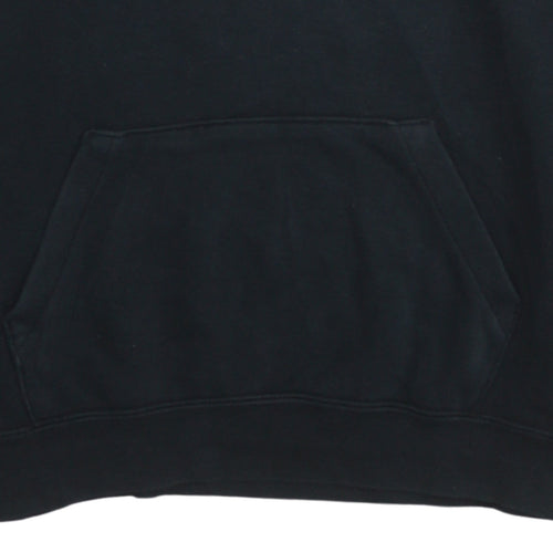 Nike Women Black Medium Pullover Hoodie Cotton Blend Casual Sweatshirt