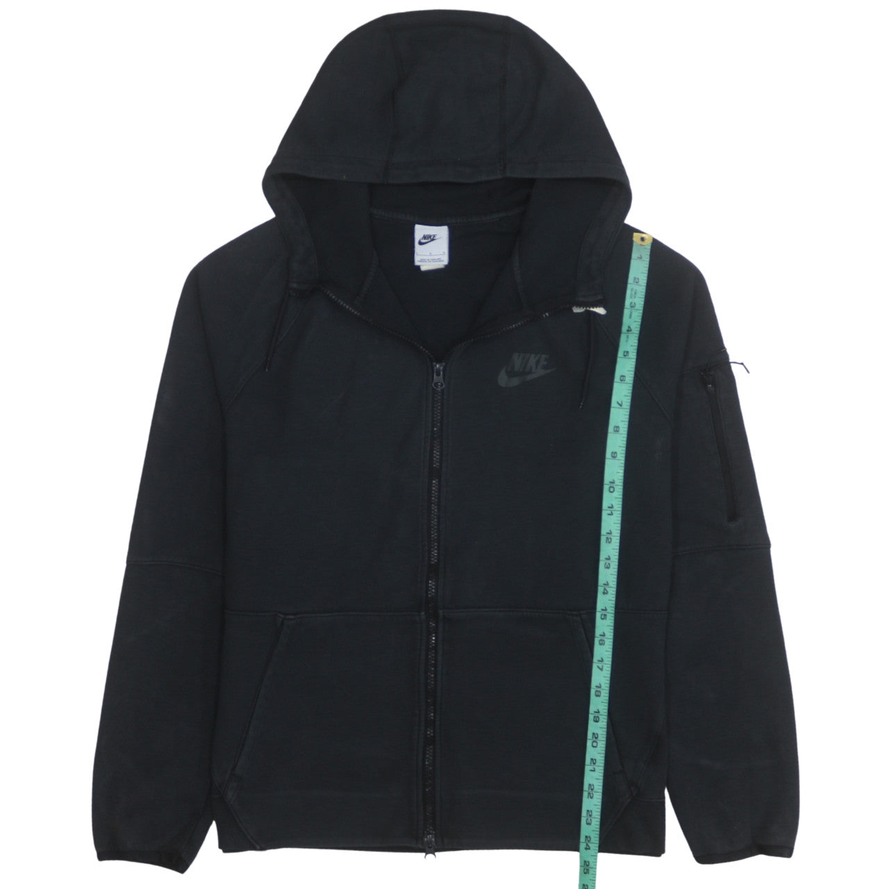 Nike Men's Black Full Zip Hoodie L Regular Fit Fleece Sweatshirt