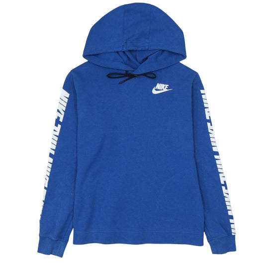 Nike Men's Blue Pullover Hoodie S Regular Fit Graphic Sportswear