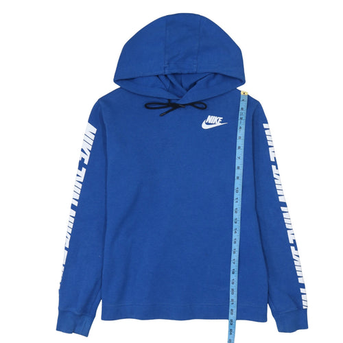 Nike Men's Blue Pullover Hoodie S Regular Fit Graphic Sportswear
