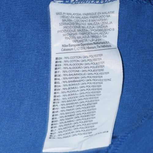 Nike Men's Blue Pullover Hoodie S Regular Fit Graphic Sportswear