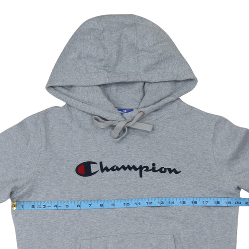 Champion Mens Grey Small Pullover Logo Hoodie Sweatshirt
