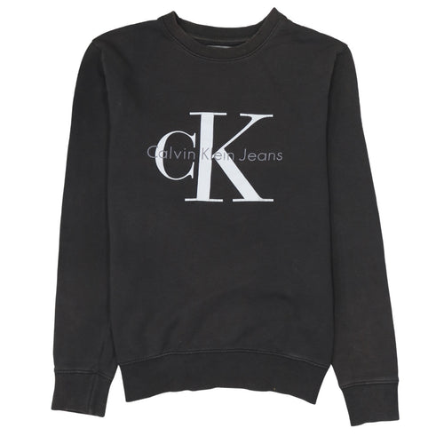 Calvin Klein Jeans Men's Black XS Crew Neck Logo Sweatshirt