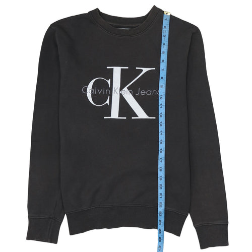 Calvin Klein Jeans Men's Black XS Crew Neck Logo Sweatshirt