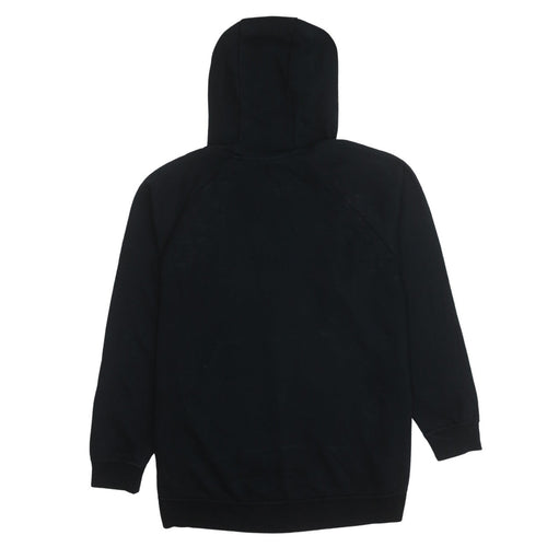 Nike Women Black Lace Up Pullover Hoodie Medium Cotton Blend
