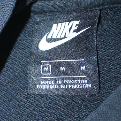 Nike Women Black Lace Up Pullover Hoodie Medium Cotton Blend