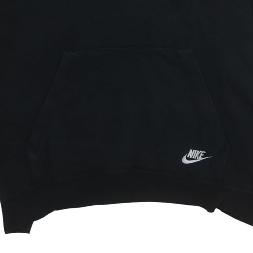 Nike Women Black Lace Up Pullover Hoodie Medium Cotton Blend