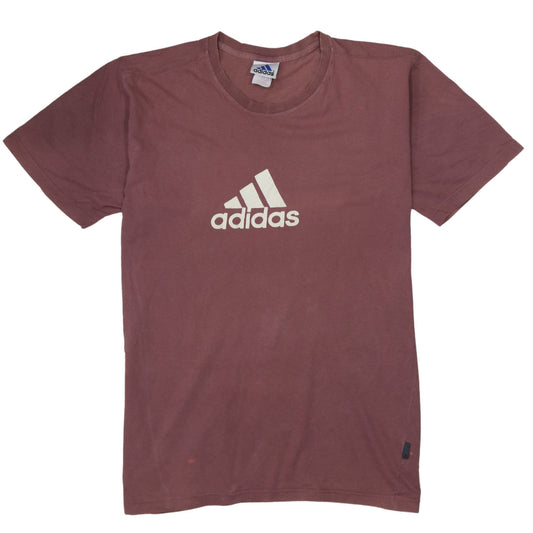Adidas Men's Brown Logo Graphic Short Sleeve Cotton T-Shirt M