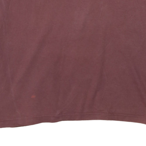 Adidas Men's Brown Logo Graphic Short Sleeve Cotton T-Shirt M