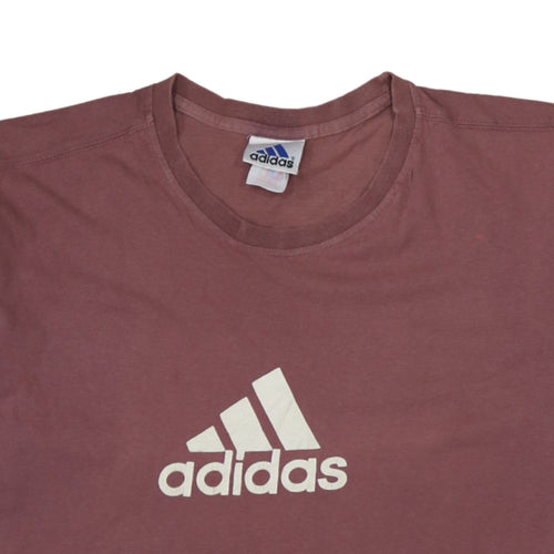 Adidas Men's Brown Logo Graphic Short Sleeve Cotton T-Shirt M