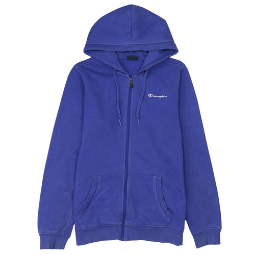 Champion Women's Blue Full Zip Hoodie Size L Cotton Blend