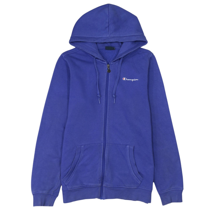Champion Women's Blue Full Zip Hoodie Size L Cotton Blend