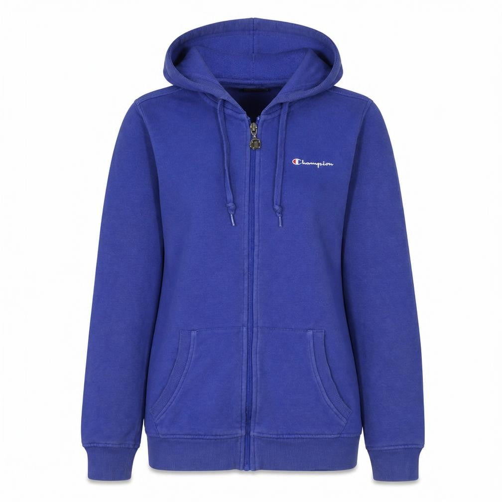 Champion Women's Blue Full Zip Hoodie Size L Cotton Blend