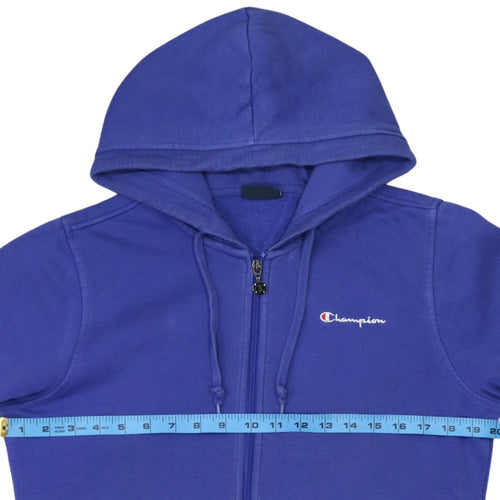 Champion Women's Blue Full Zip Hoodie Size L Cotton Blend
