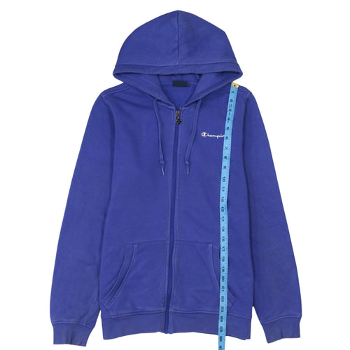 Champion Women's Blue Full Zip Hoodie Size L Cotton Blend