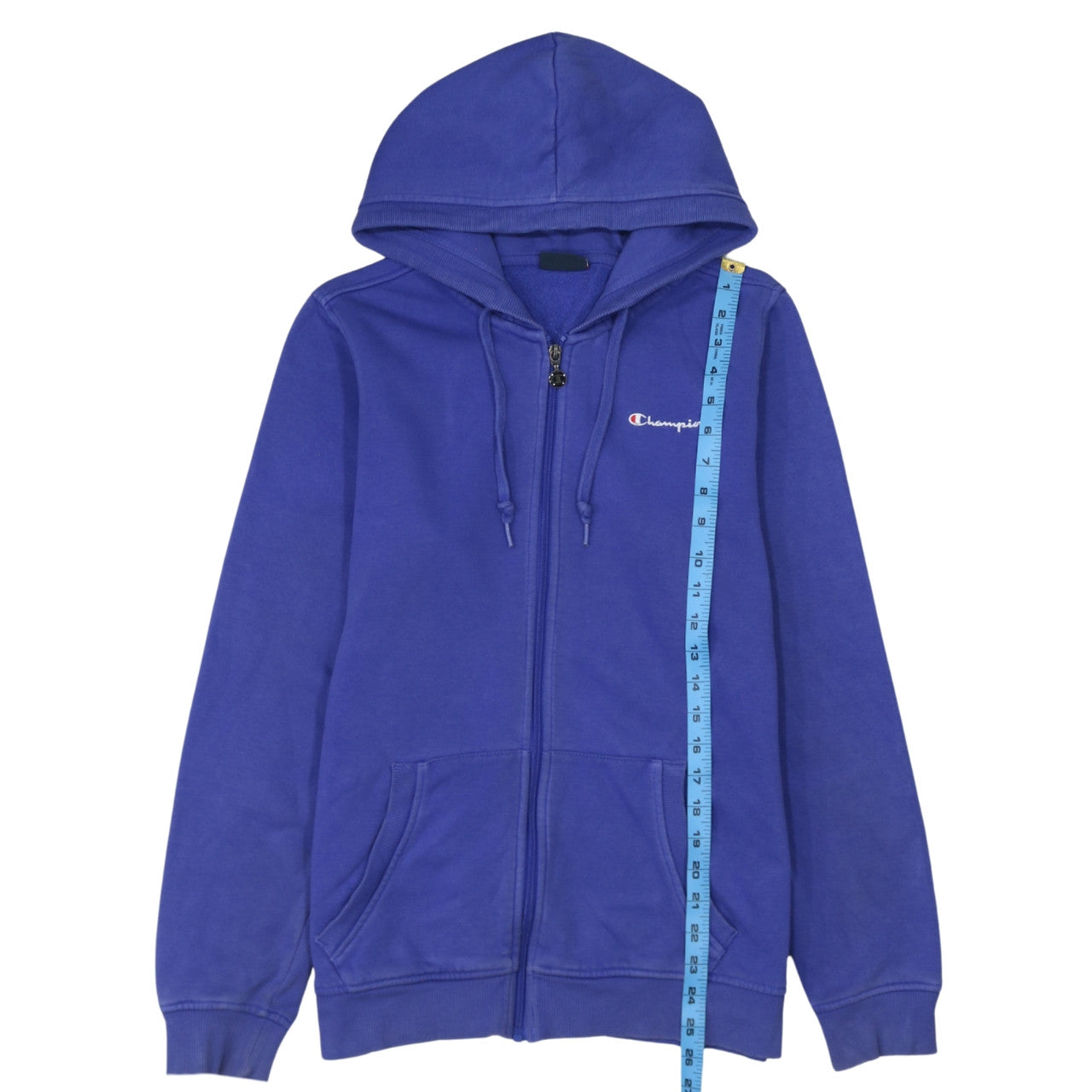 Champion Women's Blue Full Zip Hoodie Size L Cotton Blend