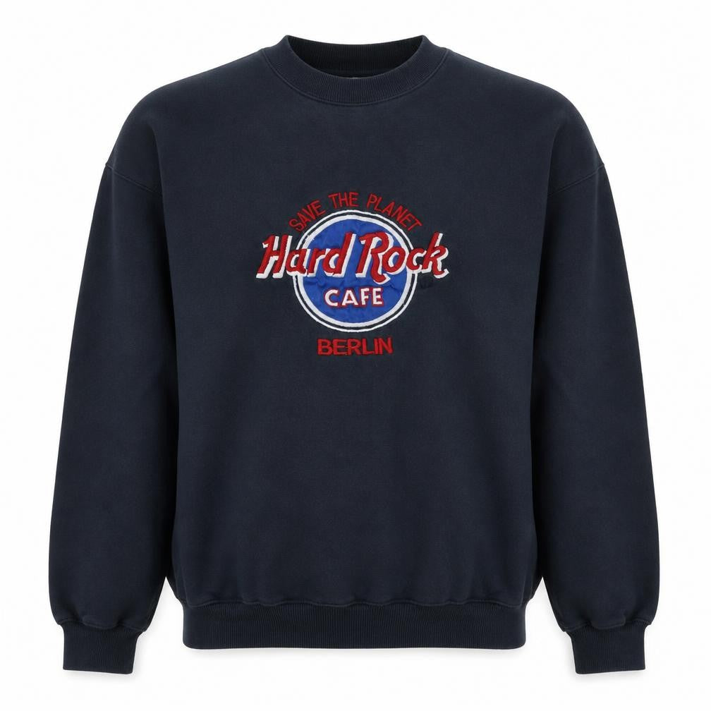 Front view of Hard Rock Cafe Berlin men’s black xl pullover sweatshirt