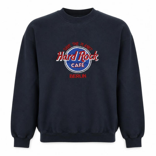 Front view of Hard Rock Cafe Berlin men’s black xl pullover sweatshirt