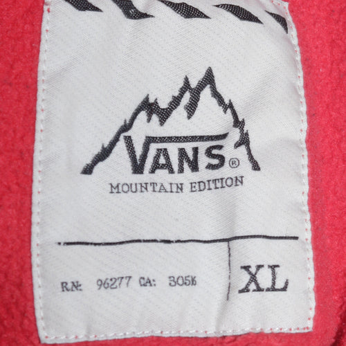 Vans Men's Red Pullover Hoodie XL Fleece Lined Skate Sweatshirt