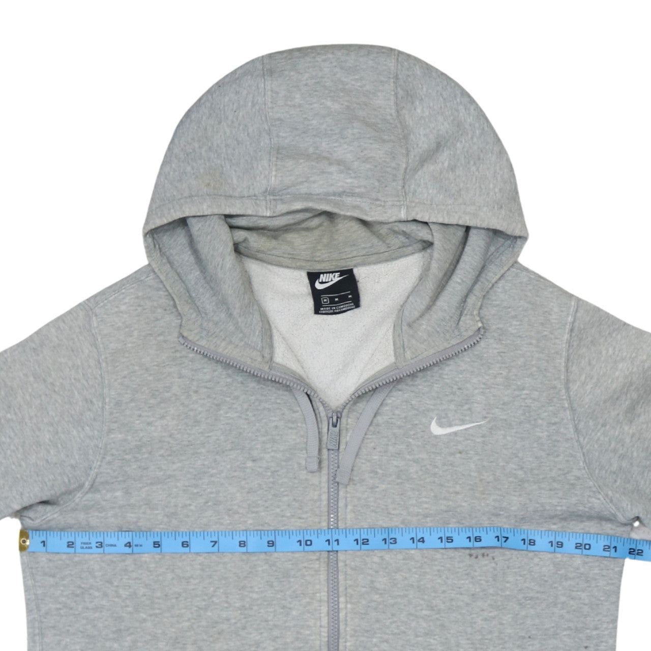 Nike Men's Grey Full Zip Hoodie Size M Regular Fit Sportswear