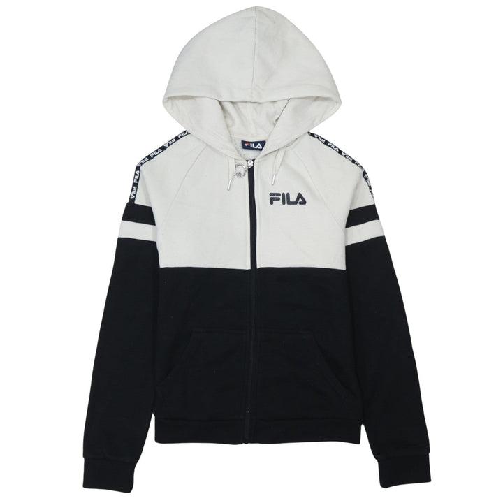 FILA Men’s Black & White Full Zip Hoodie Size S Regular Fit