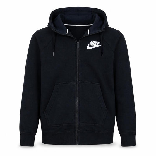 Front view of Nike Men's Black Full Zip Hoodie S Regular Fit Sportswear