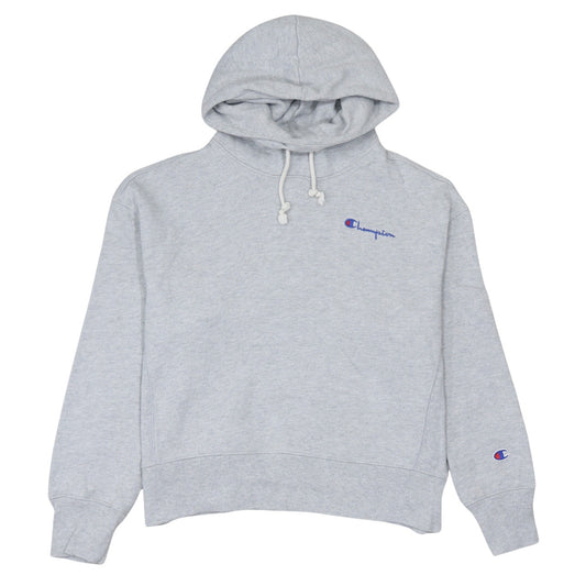 Champion Women Grey Small Pullover Hoodie Cotton Blend Logo