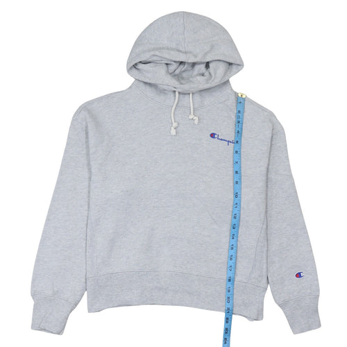 Champion Women Grey Small Pullover Hoodie Cotton Blend Logo