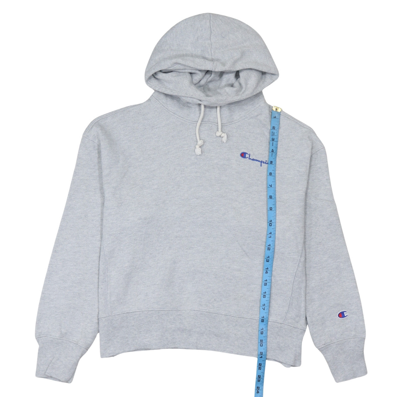 Champion Women Grey Small Pullover Hoodie Cotton Blend Logo