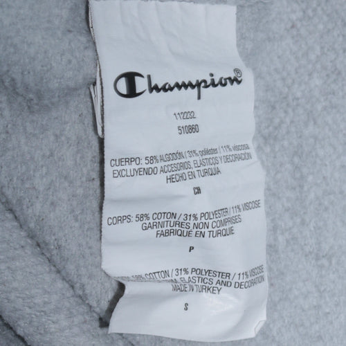 Champion Women Grey Small Pullover Hoodie Cotton Blend Logo