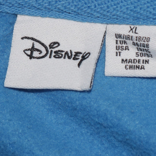 Disney Women Blue Stitch Pullover Hoodie XL Graphic Print