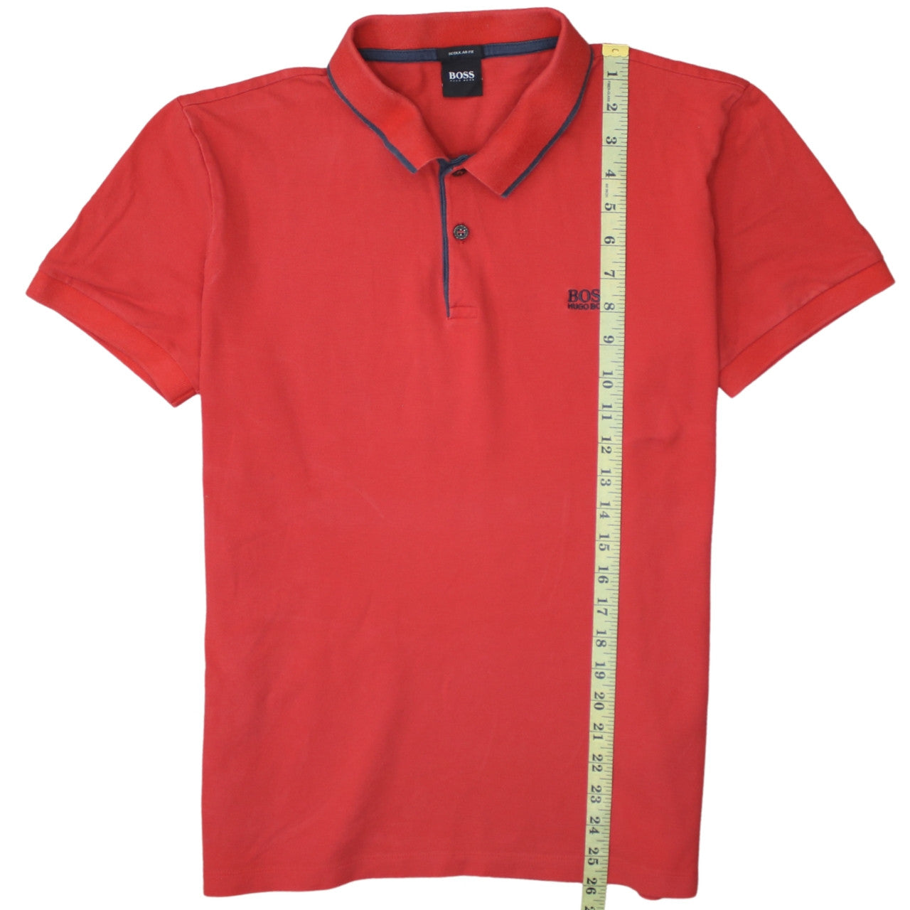 Hugo Boss Men's Red Regular Fit Cotton Polo Shirt Size L