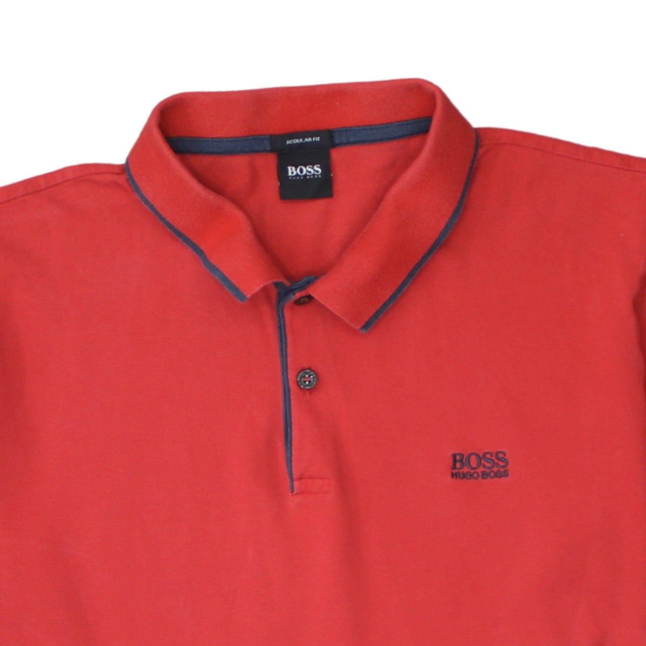 Hugo Boss Men's Red Regular Fit Cotton Polo Shirt Size L
