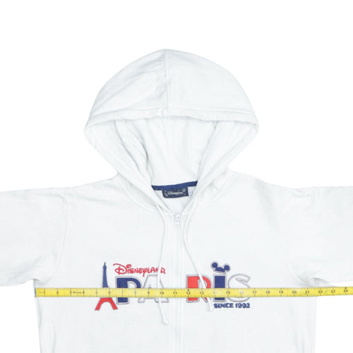 Disneyland Paris White XL Women's Full Zip Hoodie with Mickey Design