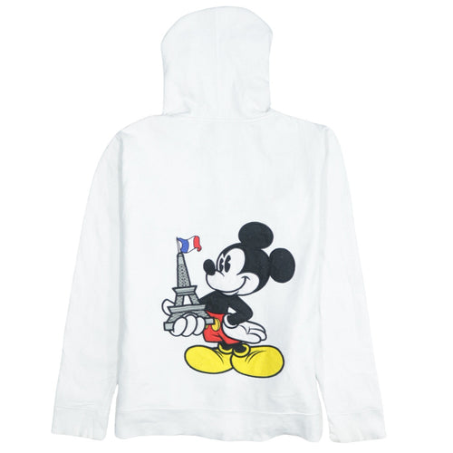 Disneyland Paris White XL Women's Full Zip Hoodie with Mickey Design