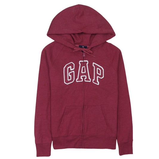 GAP Mens Red Full Zip Hoodie M Logo Fleece Sweatshirt