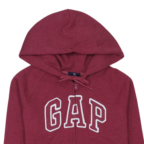 GAP Mens Red Full Zip Hoodie M Logo Fleece Sweatshirt